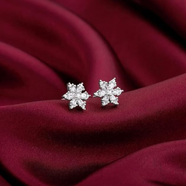 GIVA 925 Silver Flowery Snowflake Studs| studs to Gift Women & Girls |