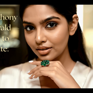 925 Sterling Silver Synthetic Emerald Ring and Earring Set